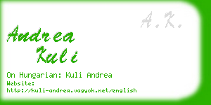 andrea kuli business card